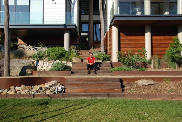 Kyle sitting in tierra projects seaforth project